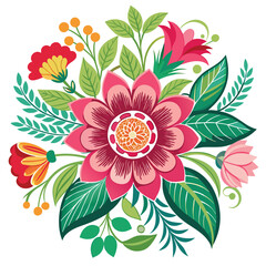 a colorful design of flowers and leaves with the word spring on it