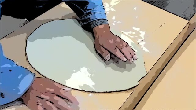 蕎麦打ち教室　そば切り包丁で蕎麦切り