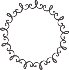Fototapeta premium Round frame with swirling, decorative lines creating an elegant and ornate border, perfect for invitations, announcements, or other graphic design projects