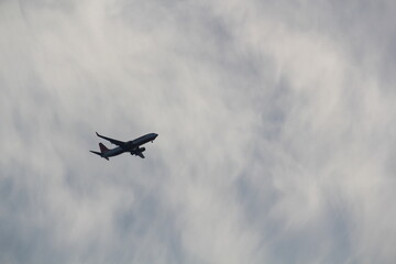Image of an aircraft flying over Dadaepo Beach in Busan
