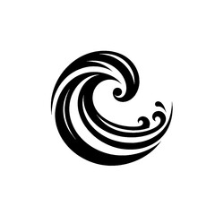 wave icon illustration vector black and white
