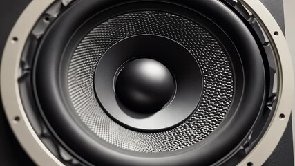 4k white olated black speaker music sound entertainment loud industry loudspeaker closeup listen technology round design electronic voice woofer equipment object system audio device