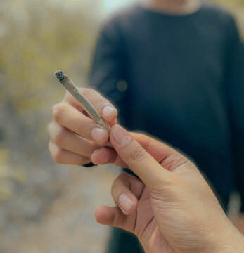 Smoking a joint/ Smoking weed, take a hit