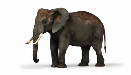 Obraz premium African Forest Elephant on White Background