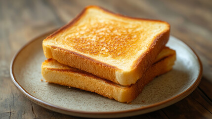 Delicious Toast Sandwich on Plate: A Close-Up of Wheat Bread