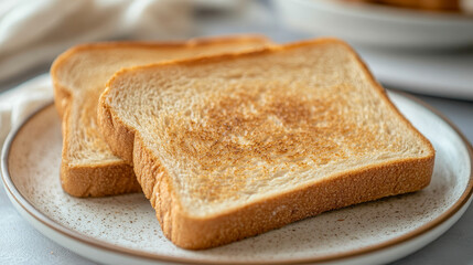 Delicious Toast Sandwich on Plate: A Close-Up of Wheat Bread