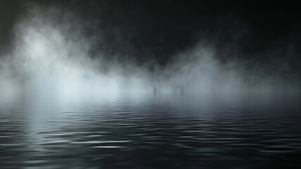 Naklejka premium Mysterious Foggy Lake with Moody Atmosphere