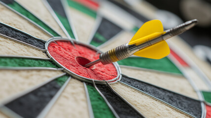 ダーツの的に正確に命中した矢