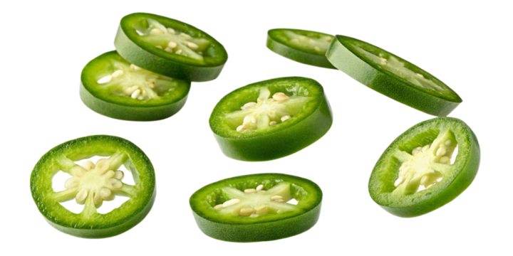 Jalapeno slice isolated on white. 