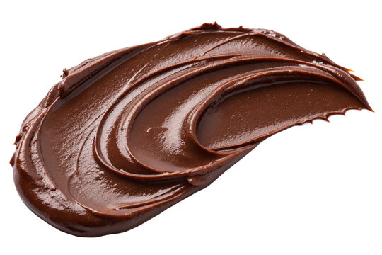 Smear of tasty chocolate paste on white background