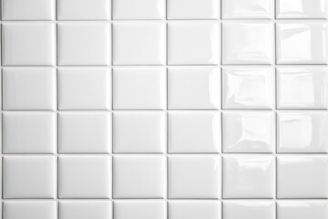 Fototapeta premium White square tiles in neat rows with slight reflection.
