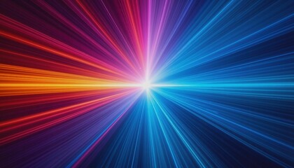 radially blurred light rays of blue yellow pink and purple colors