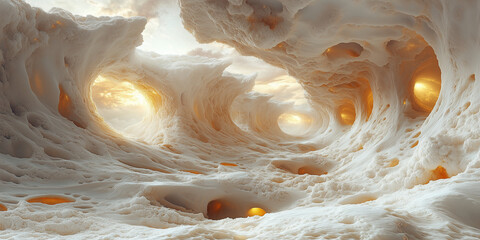 Abstract Natural Tunnels
A dreamy abstract landscape resembling natural tunnels with soft textures and warm golden light