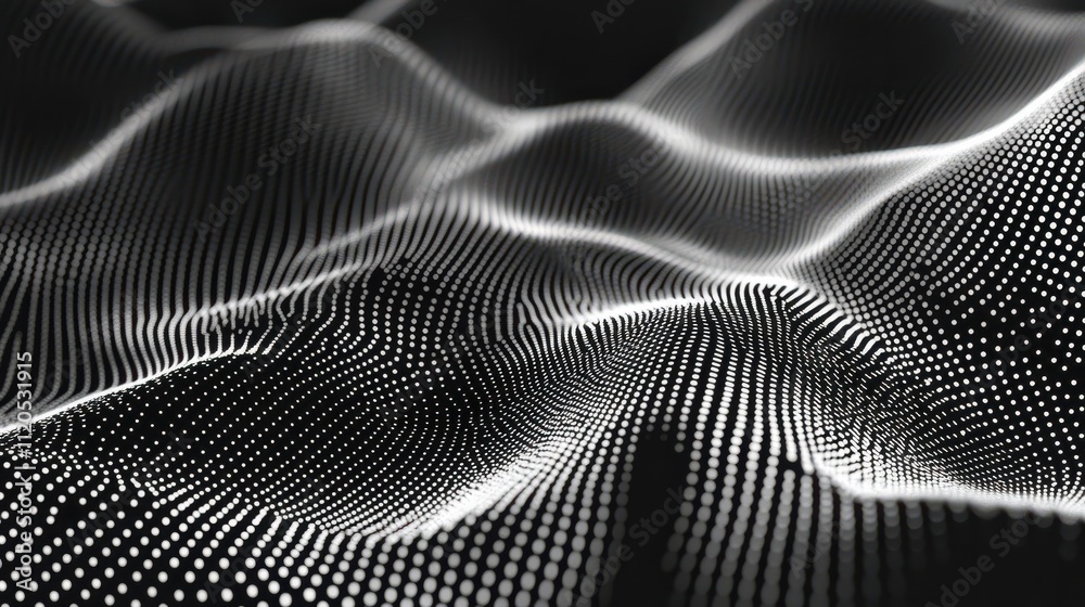 Poster abstract dot point connect with gradient line and aesthetic intricate wave line design , internation