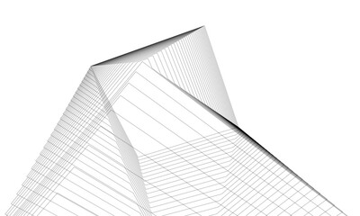 Fototapeta premium Architectural 3d illustration of a building. Vector drawing
