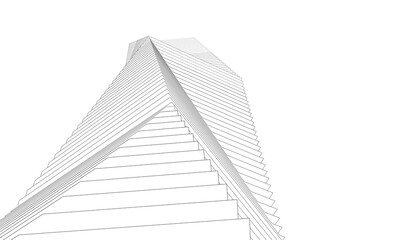 Fototapeta premium Architectural 3d illustration of a building. 