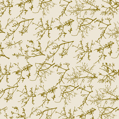 Fototapeta premium Seamless pattern with tree branches silhouette. Napkin, napkin with original design. 