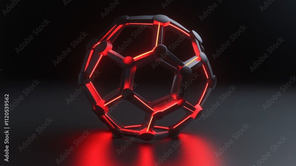 Poster illuminated geometric sphere abstract design