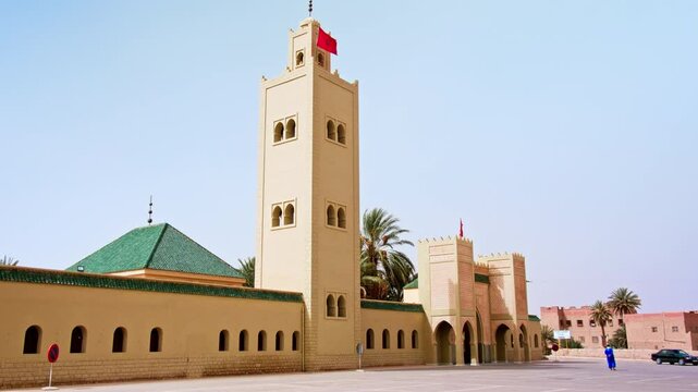 Rissani Morocco, Sahara Desert. The mausoleum of Moulay Ali Cherif. Rissani is where caravans began and desert inhabitants learnt grow dates