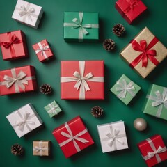 Fototapeta premium gift box for christmas, presenst and boxes, surpise for anniversary, giftboxes on colorful background