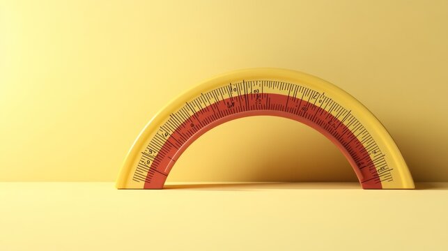 Yellow and Red Semi Circle Measuring Device