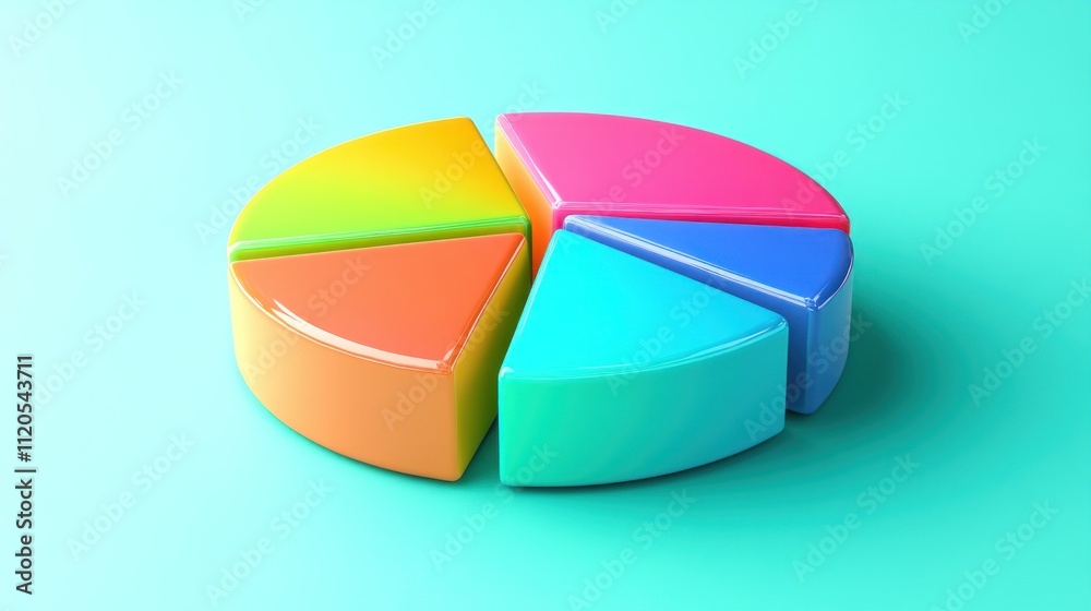 Poster Colorful Three Dimensional Pie Chart Data Visualization