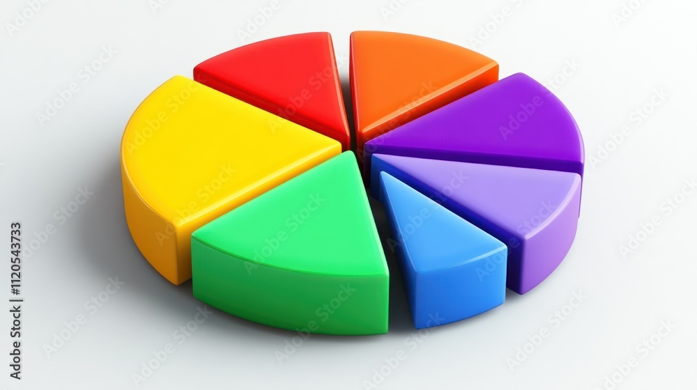 Poster Colorful Three Dimensional Pie Chart Data Visualization