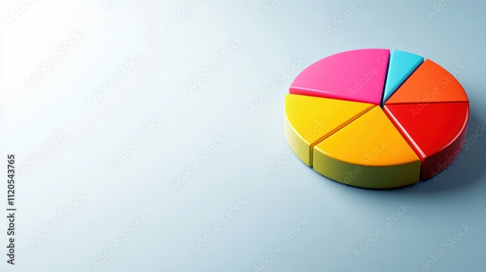 Poster Colorful segmented circle chart data visualization