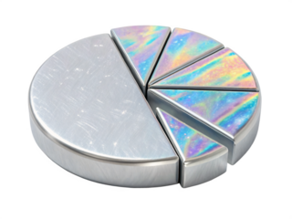 pie chart isolated on transparent background