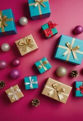 present for christmas, giftbox at xmas, boxes with ribbon, gifts and boxes