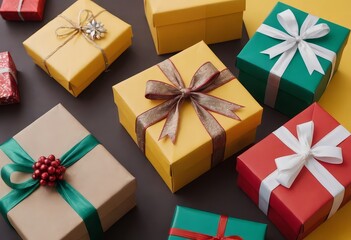 present for christmas, giftbox at xmas, boxes with ribbon, gifts and boxes