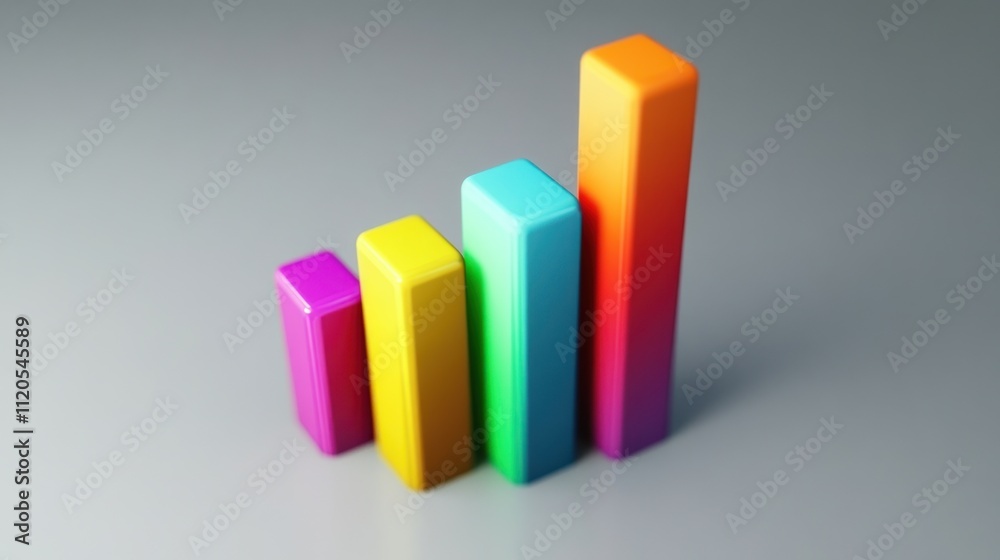 Poster Colorful Blocks Ascending In A Graphical Representation