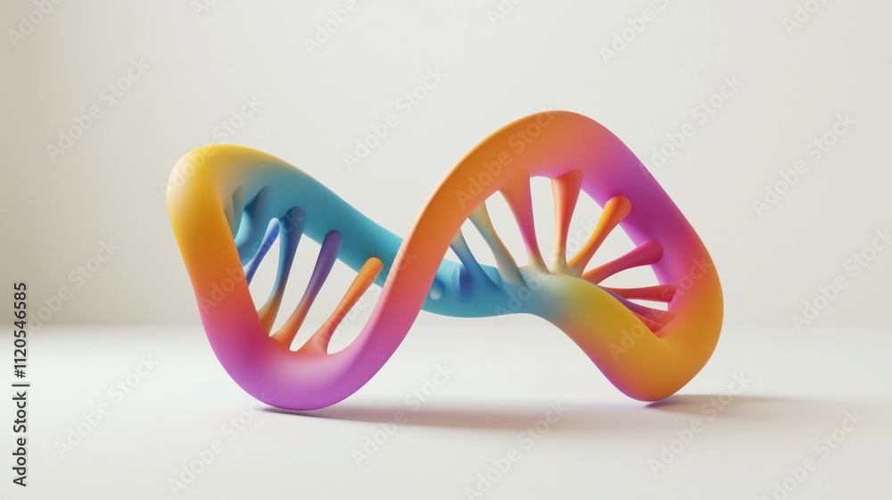 Poster abstract colorful three dimensional dna helix model