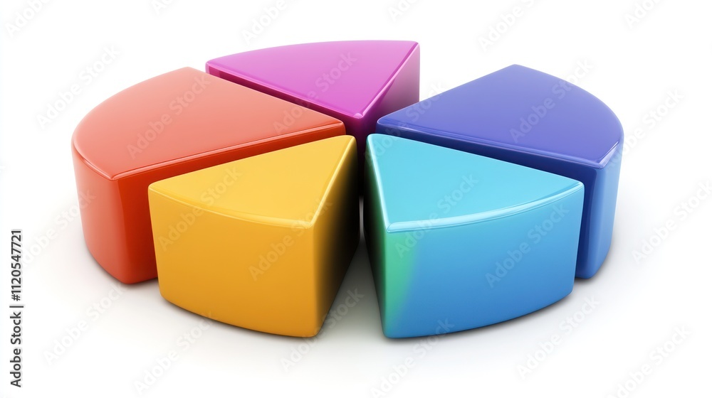 Poster Colorful Three Dimensional Pie Chart Data Representation