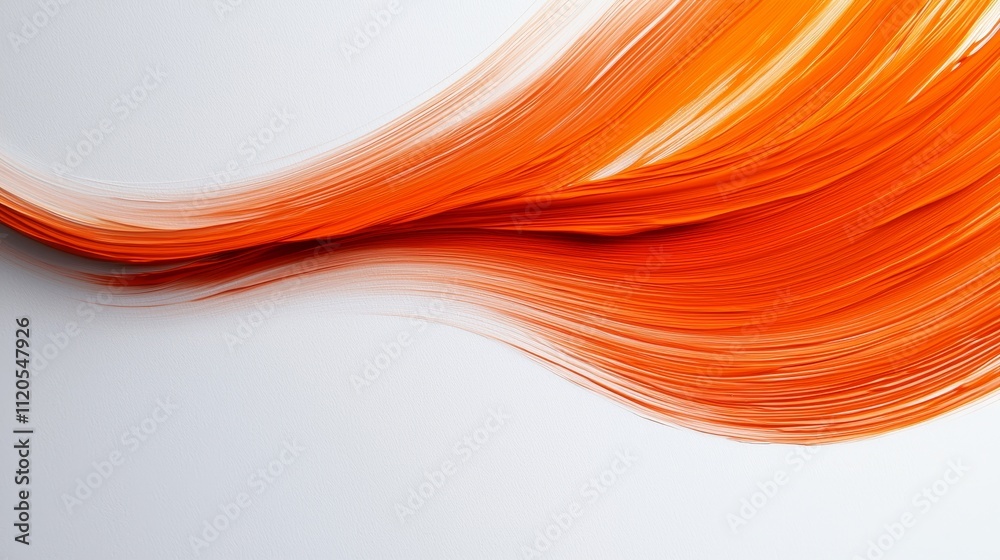 Poster A vibrant orange paint stroke flows gracefully across a smooth white canvas, enhancing its visual depth while providing ample copy space for various uses