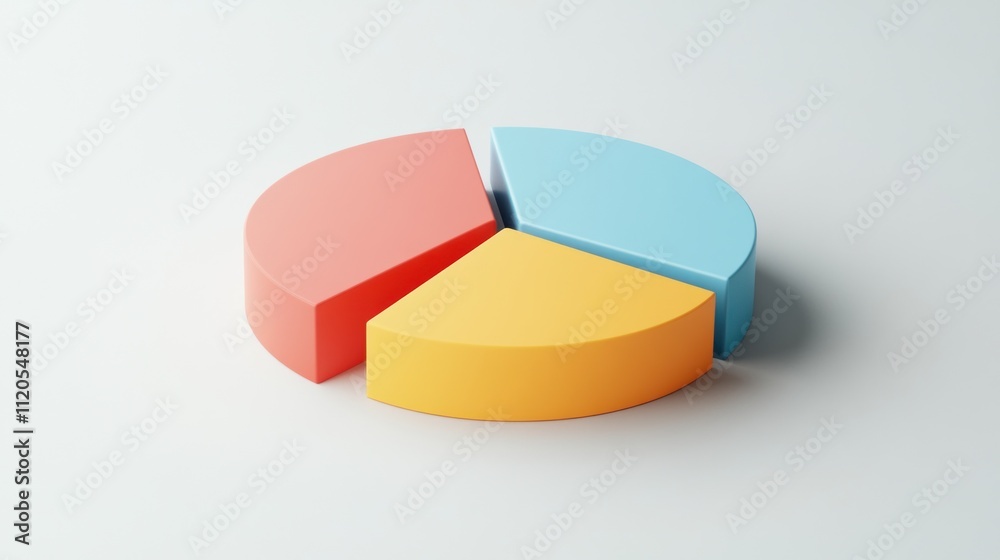 Poster Three Dimensional Pastel Pie Chart Data Visualization