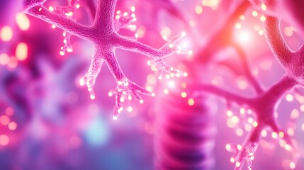 Detailed 3D-rendered close-up showcases human lungs with bright bronchial pathways, revealing the intricate structure and function of the respiratory system