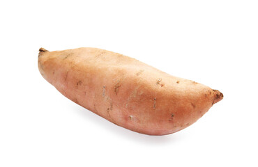 Fresh raw sweet potato isolated on white