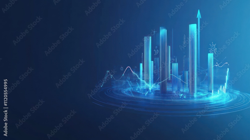 Poster abstract cityscape representing data growth and innovation