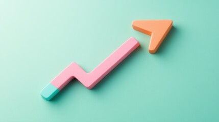 Pastel Arrow Upward Trending Growth Chart