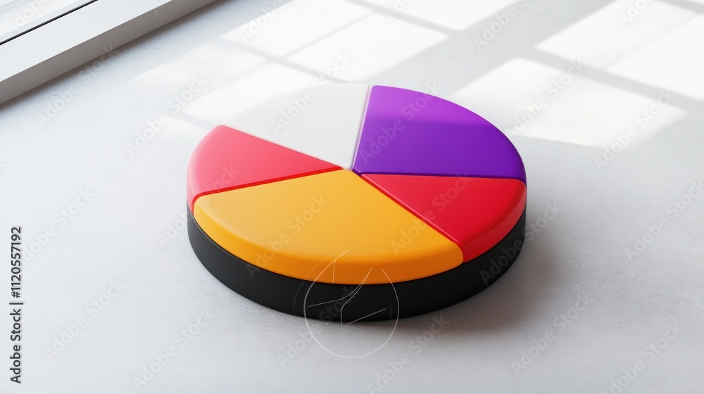Poster Colorful Three Dimensional Pie Chart Data Representation