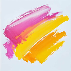 abstract yellow and magenta oil brushstroke with white background