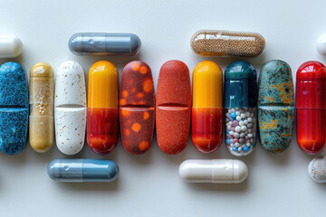 Assorted Capsules with Vibrant Colors and Unique Textures