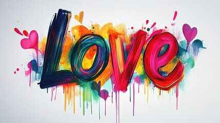 Colorful Handwriting - Bright and Vibrant "Love"