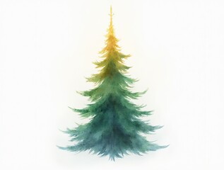 Obraz premium christmas tree watercolor isolated on white background.