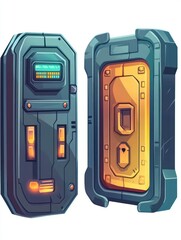 Obraz premium Two-factor authentication verification isolated cartoon vector illustrations. Two-factor authentication process, digital data loss prevention, IT technology, set 2FA vector cartoon.