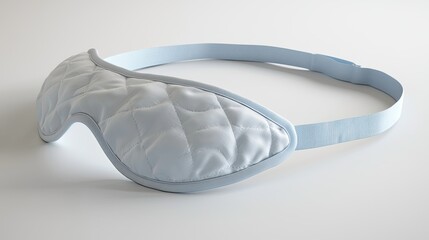A soft, light blue sleep mask designed for comfort and relaxation during rest.