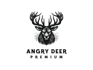 angry deer illustration premium 
