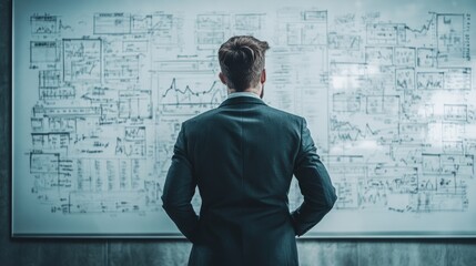 Coach standing near a whiteboard with tactical diagrams, focused on explaining plays generative ai