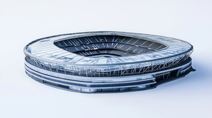 A modern stadium design showcasing an innovative architectural structure.